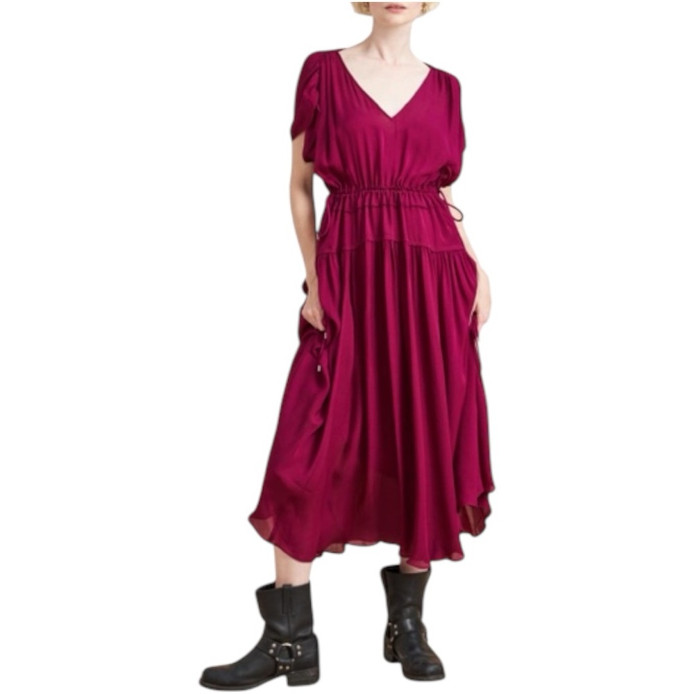 La Ligne Natalie Silk Dress In Plum